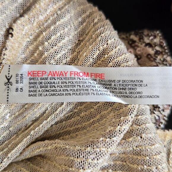 NEW Intimately Free People Gold Rush Sequin Shirt Glam Maximalist Women Small - Picture 12 of 13